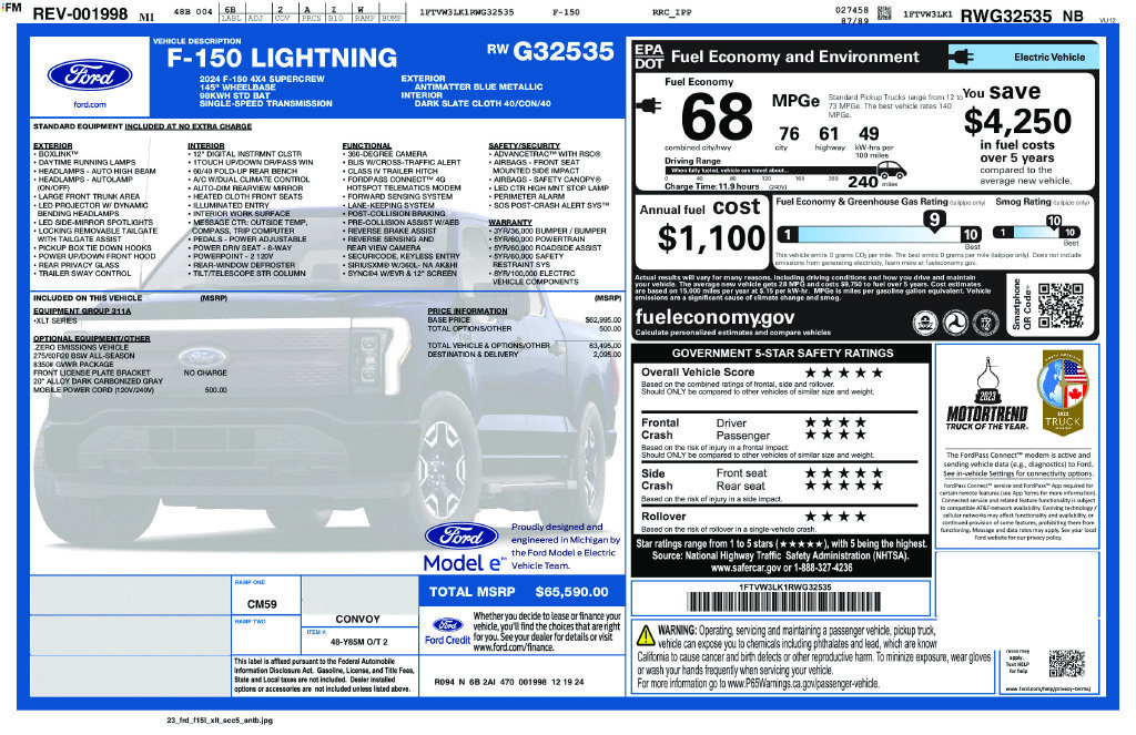Used 2024 Ford F150 Lightning XLT AWD/4WD image 19