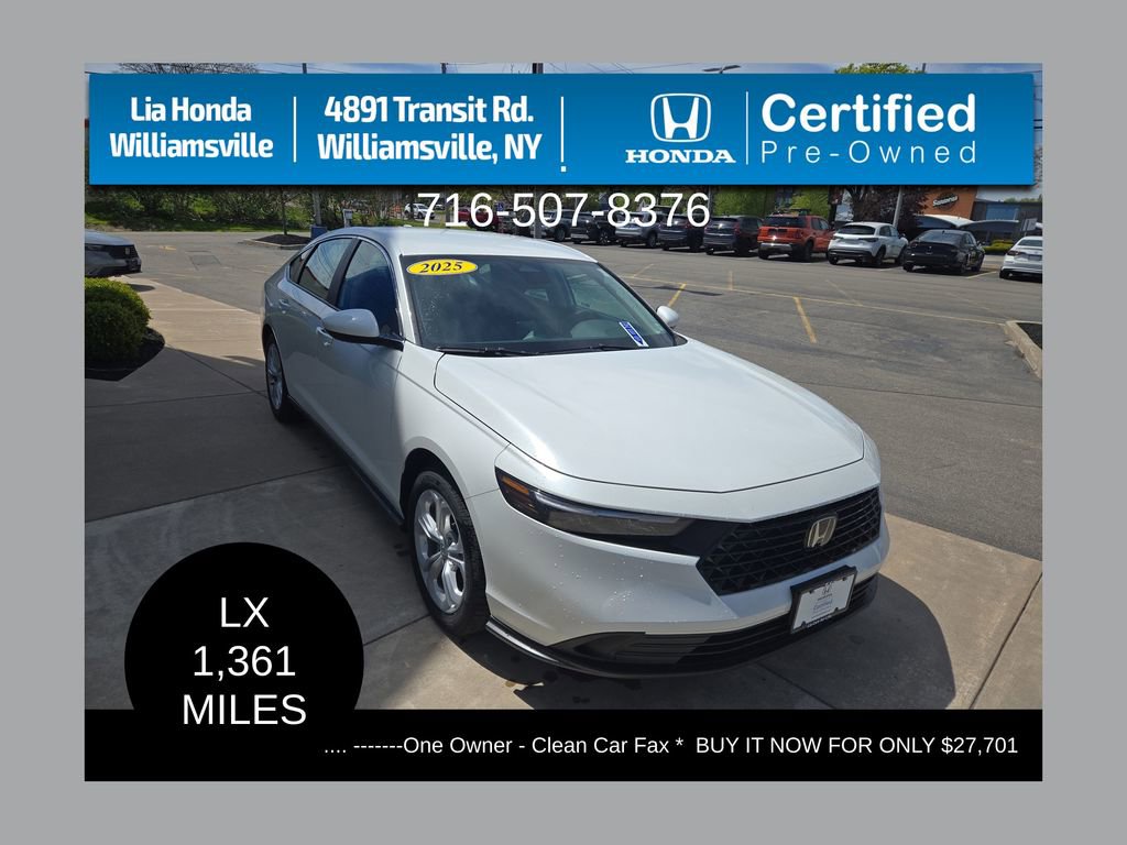 Certified 2025 Honda Accord LX
