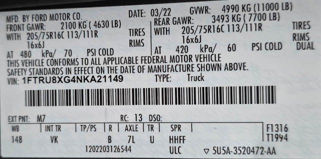 Used 2022 Ford Transit 350 148 High Roof Extended DRW w/ Exterior Upgrade Package RWD image 34