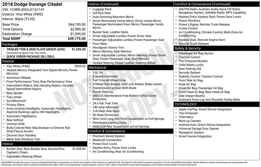 Certified 2018 Dodge Durango Citadel AWD/4WD image 7