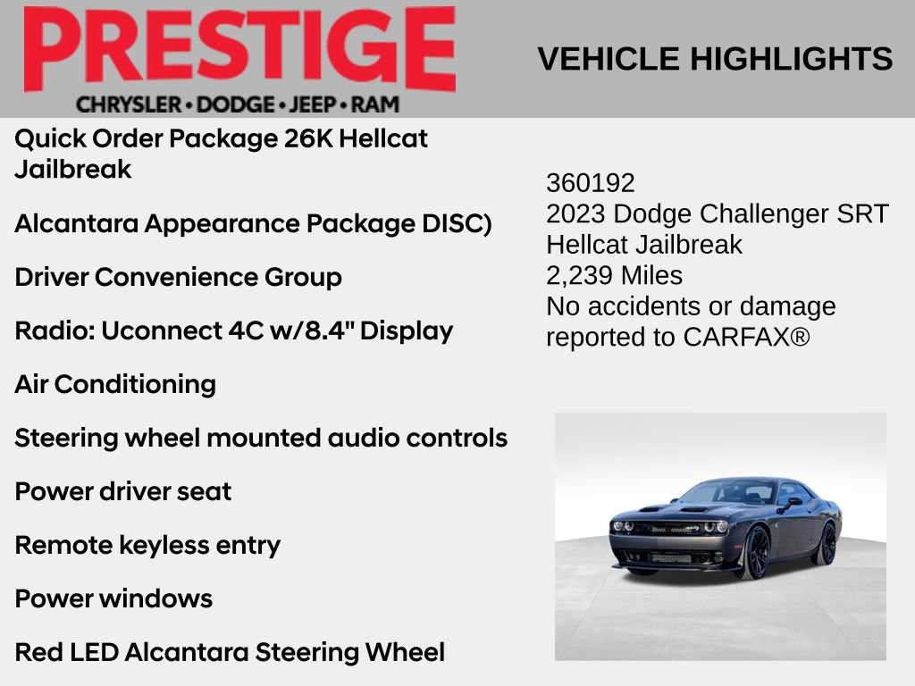 Used 2023 Dodge Challenger SRT Hellcat w/ Driver Convenience Group image 2