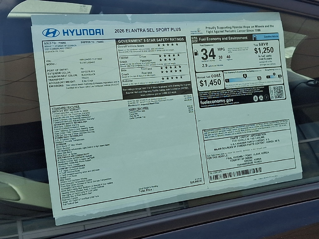 New 2026 Hyundai Elantra SEL Sport FWD image 3