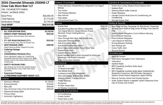 Used 2026 Chevrolet Silverado 2500 LT w/ All Star Edition AWD/4WD image 5