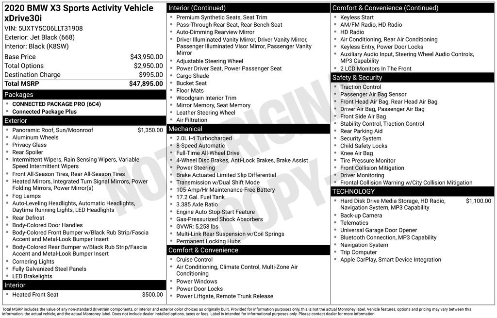 Used 2020 BMW X3 xDrive30i image 24