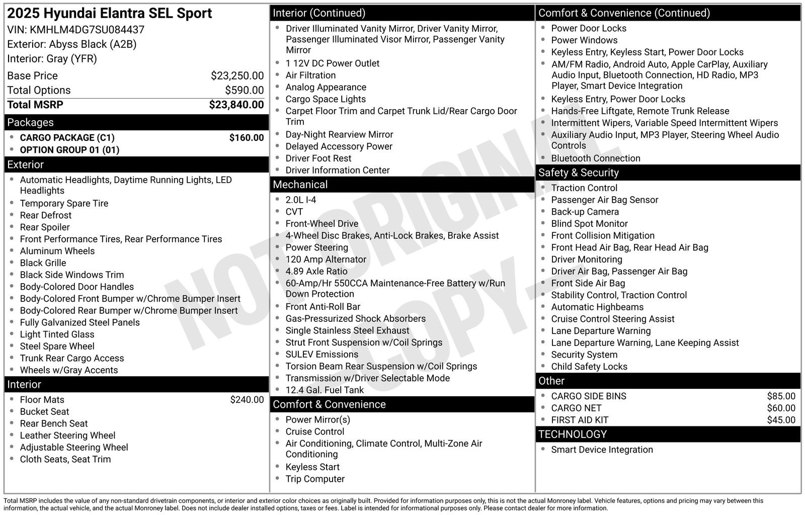 New 2025 Hyundai Elantra Sport w/ Cargo Package image 26
