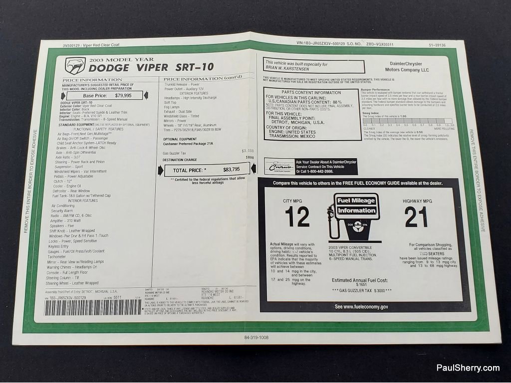 Used 2003 Dodge Viper SRT-10 image 60