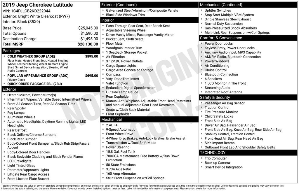 Used 2019 Jeep Cherokee Latitude w/ Cold Weather Group FWD image 22