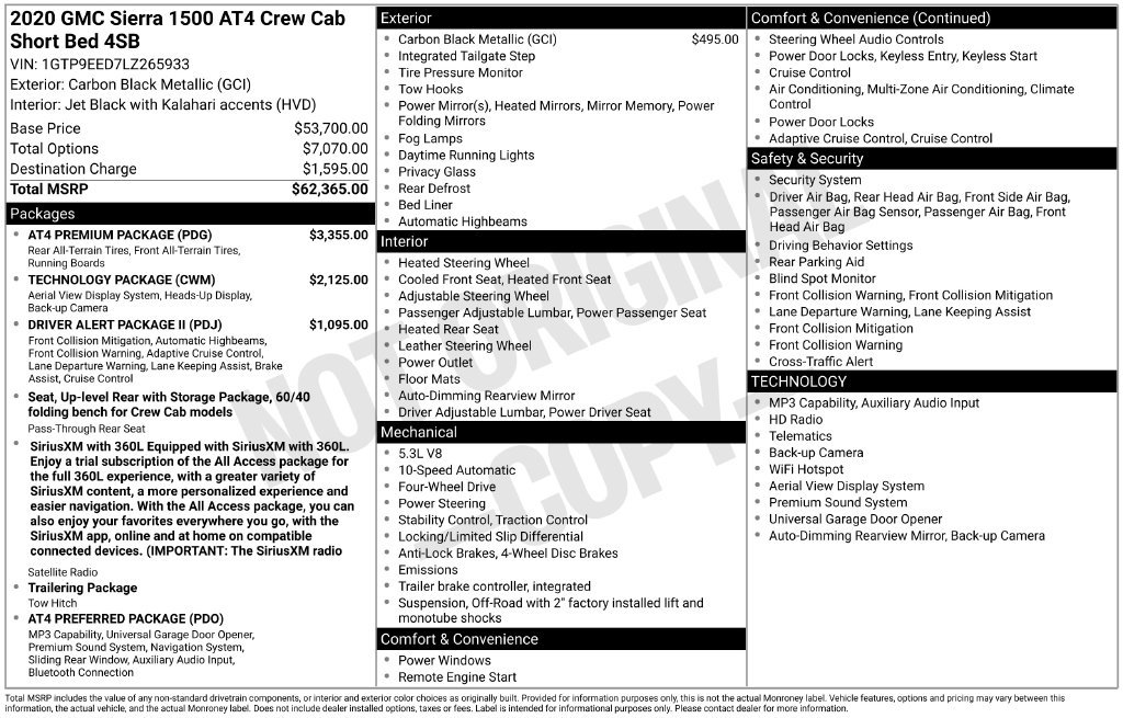 Certified 2020 GMC Sierra 1500 AT4 w/ AT4 Premium Package AWD/4WD image 18
