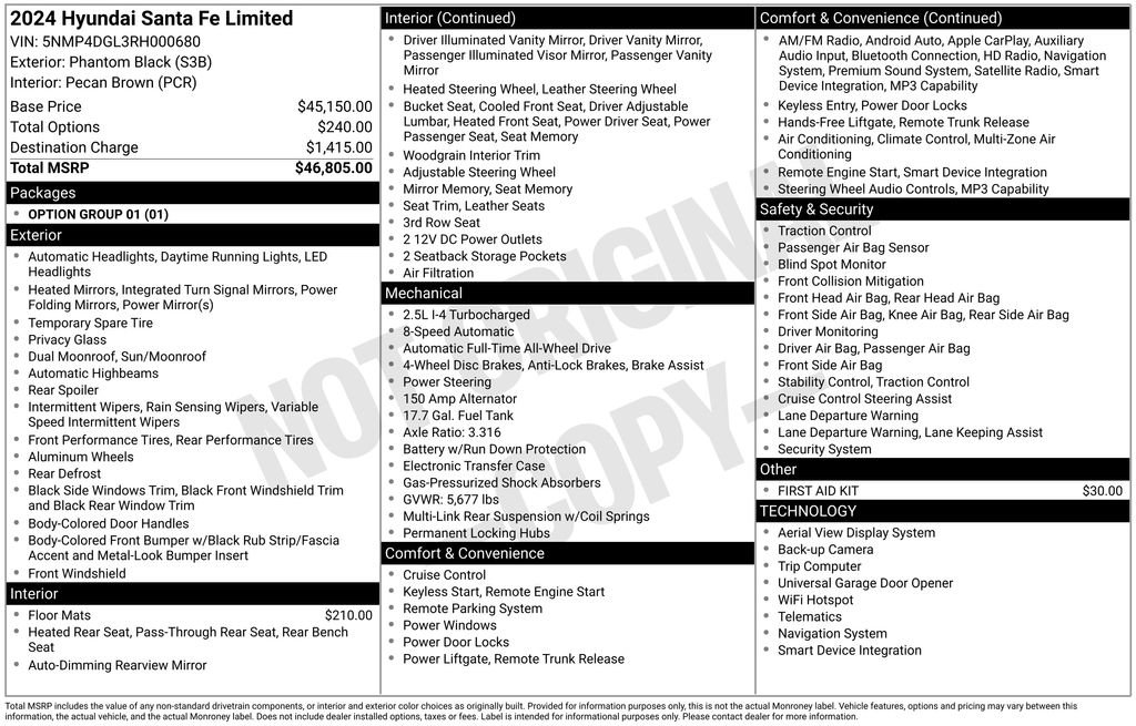 Used 2024 Hyundai Santa Fe Limited image 52