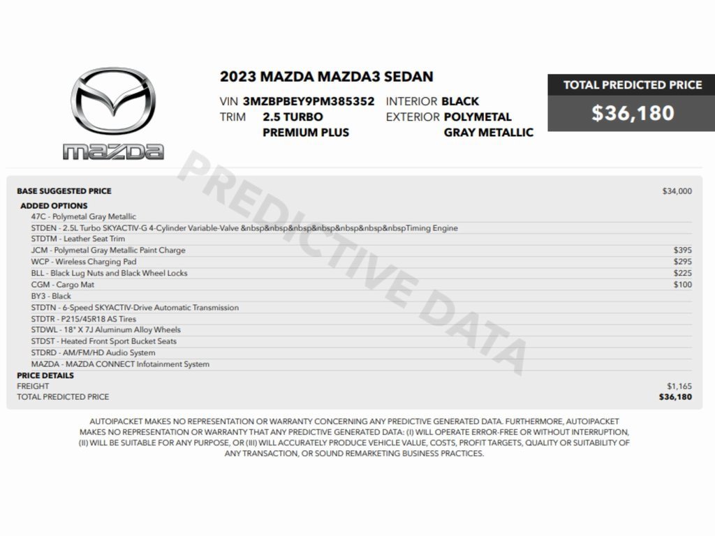 Used 2023 MAZDA MAZDA3 2.5 Turbo Sedan w/Premium Plus image 2