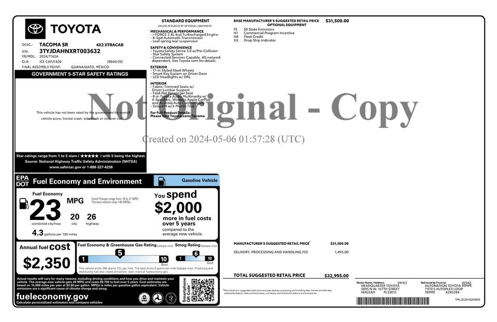 Used 2024 Toyota Tacoma SR image 4