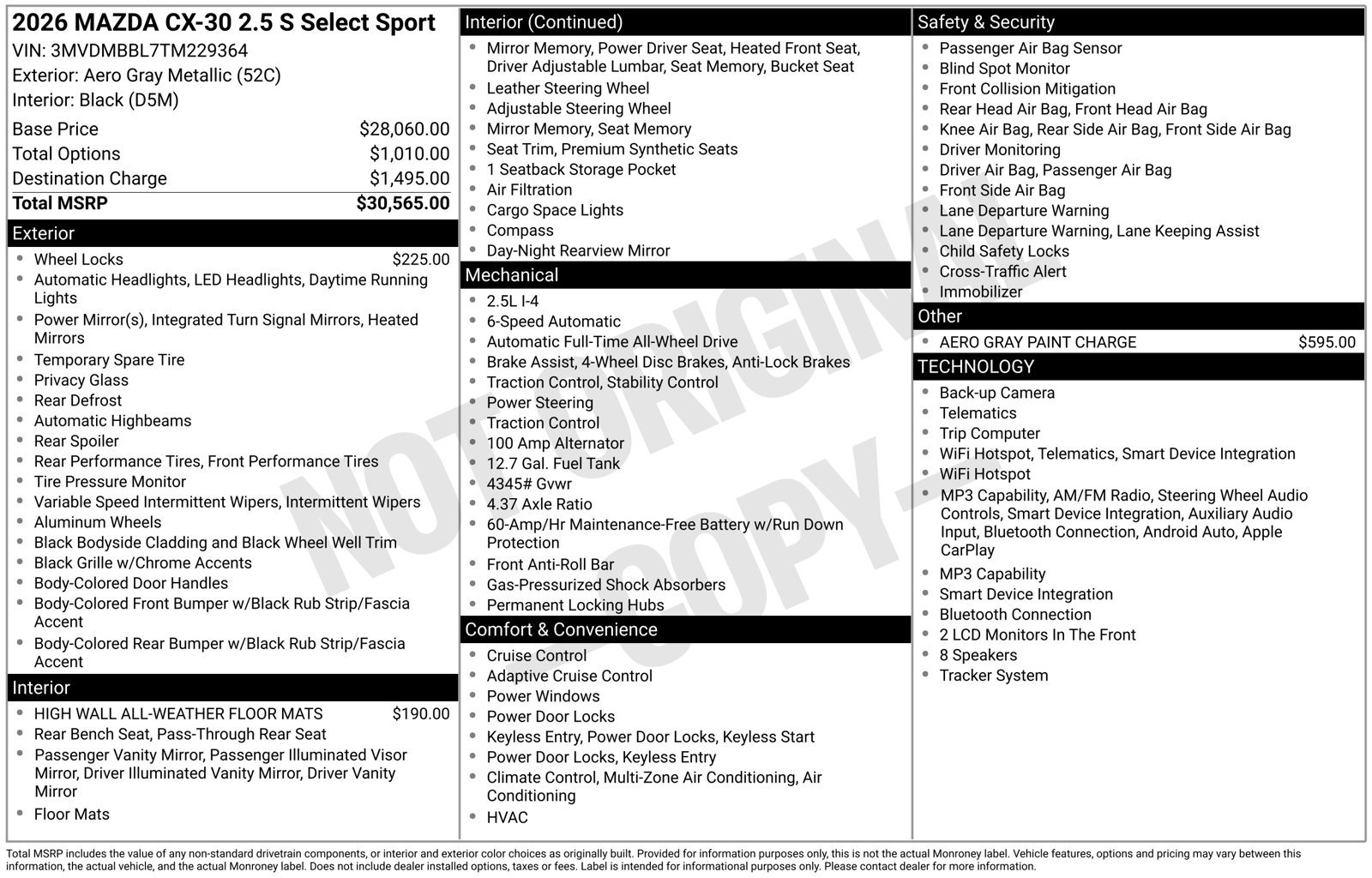 New 2026 MAZDA CX-30 AWD 2.5 S w/ Select Sport Pkg image 4
