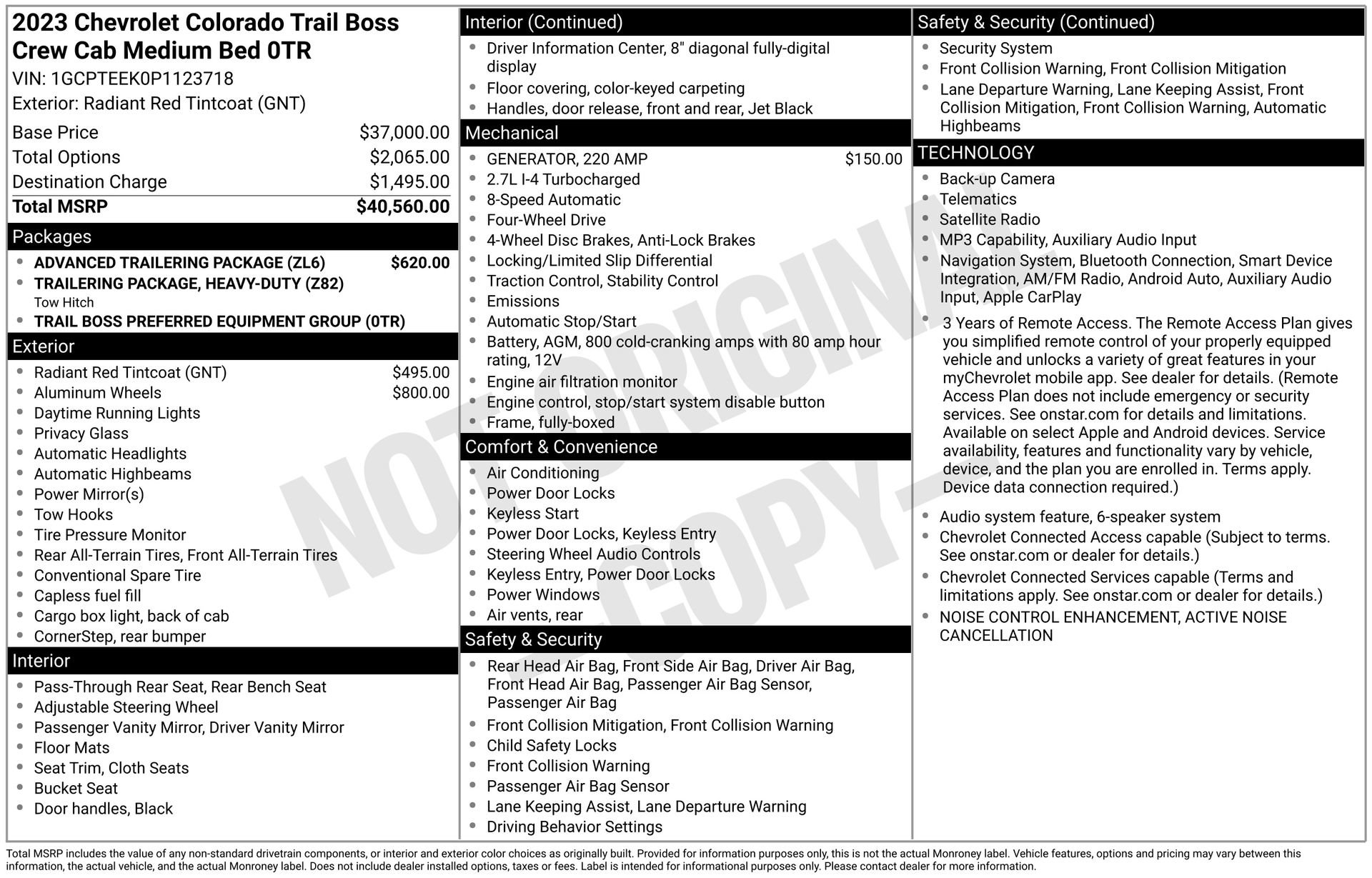 Used 2023 Chevrolet Colorado Trail Boss w/ Advanced Trailering Package AWD/4WD image 31