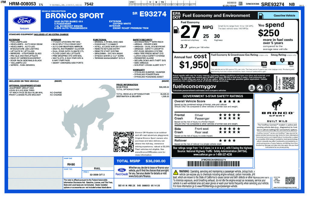 Used 2025 Ford Bronco Sport Outer Banks AWD/4WD image 20