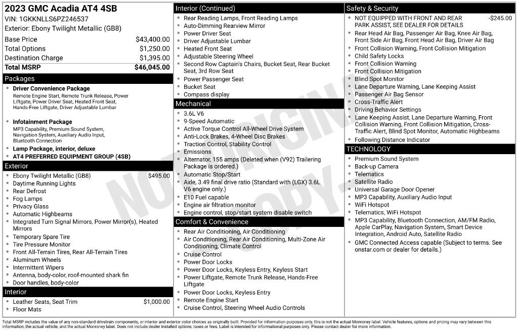 Certified 2023 GMC Acadia AT4 AWD/4WD image 41