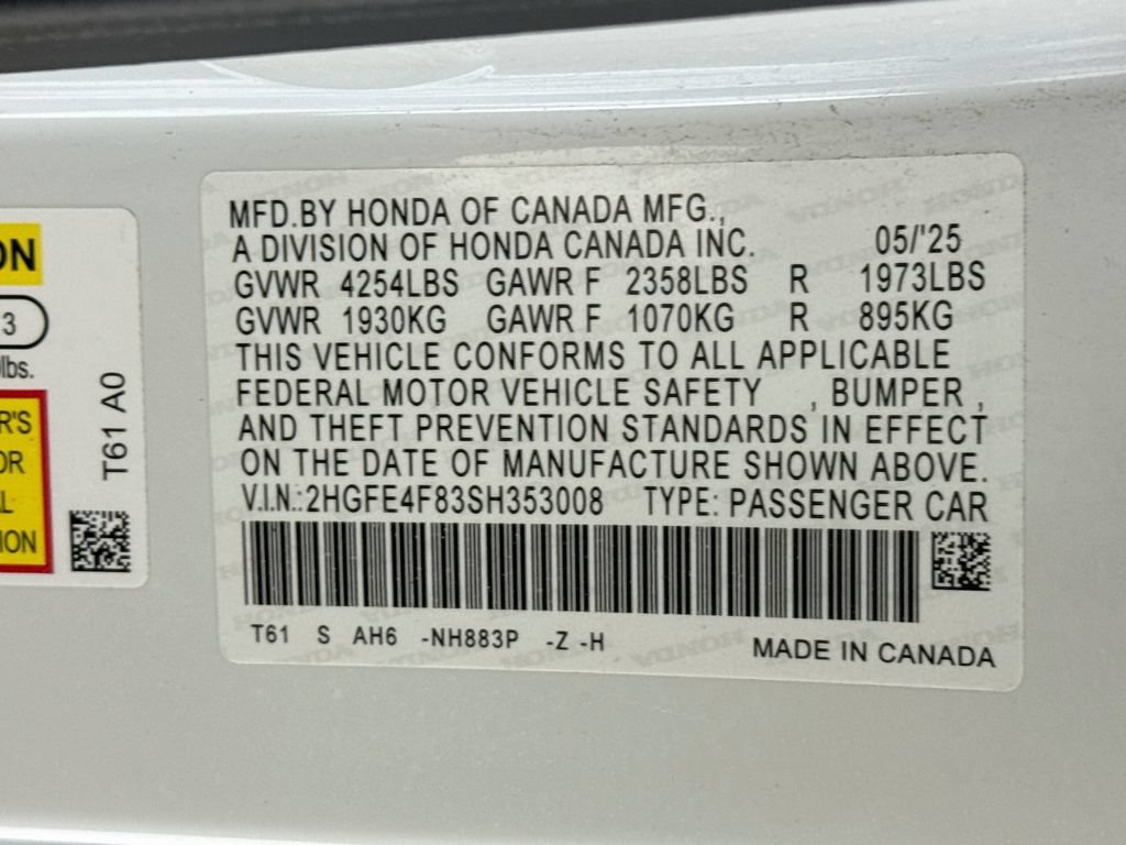 Certified 2025 Honda Civic Sport image 35
