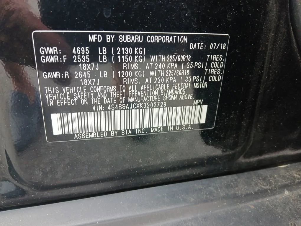 Used 2019 Subaru Outback 2.5i Limited w/ Protection Package #1 image 9