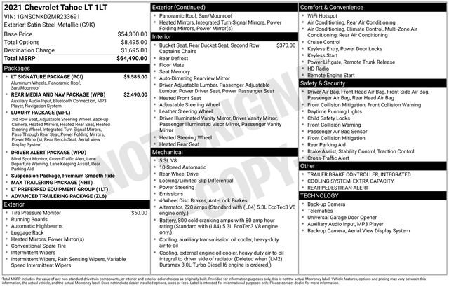 Used 2021 Chevrolet Tahoe LT w/ LT Signature Package image 4