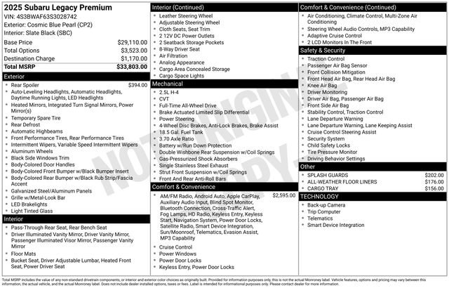 Used 2025 Subaru Legacy Premium AWD/4WD image 5