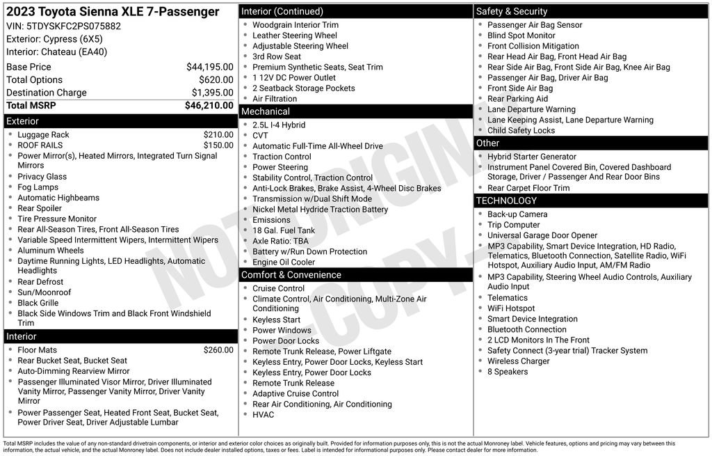 Used 2023 Toyota Sienna XLE AWD/4WD image 15