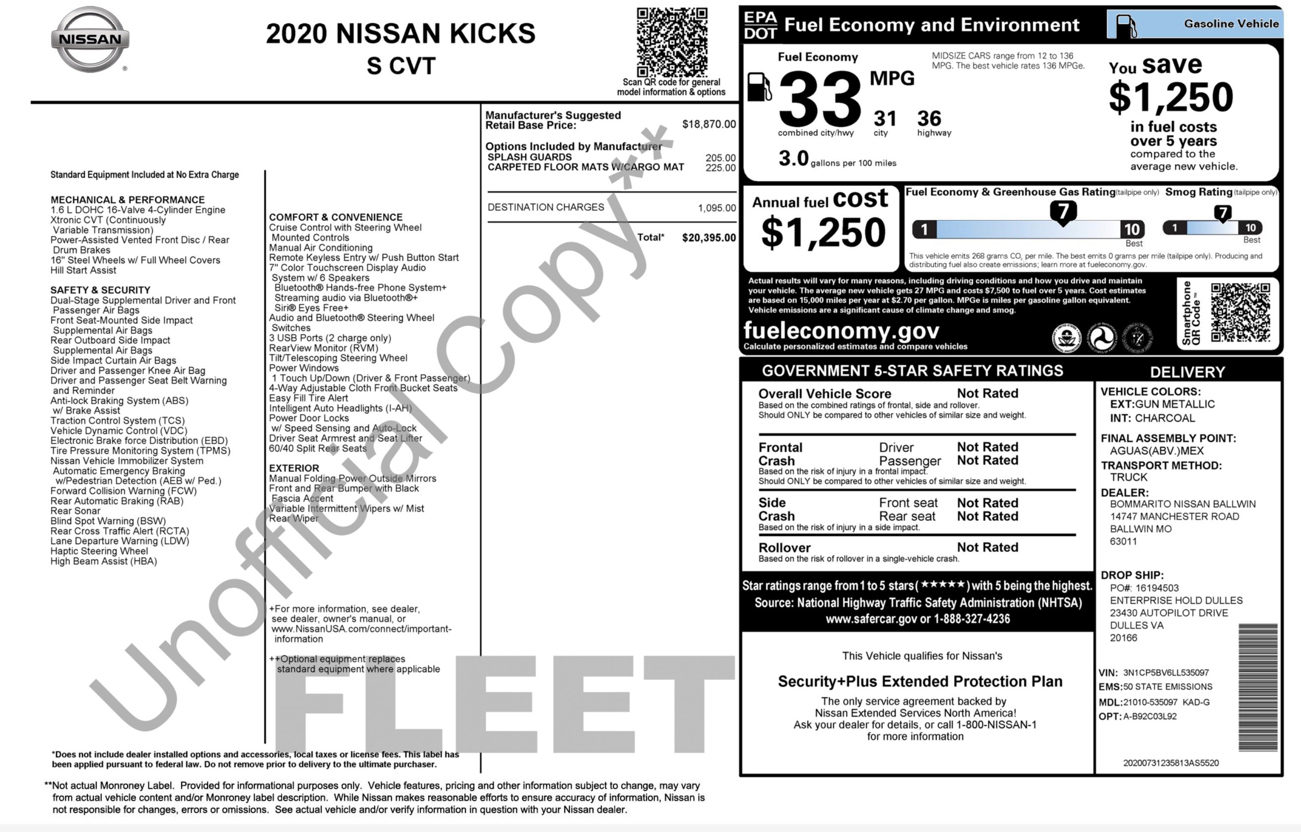 Used 2020 Nissan Kicks S FWD image 3
