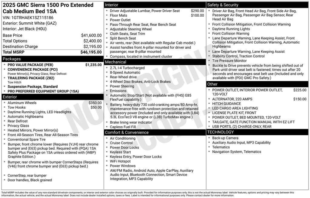 Used 2025 GMC Sierra 1500 Pro w/ Pro Value Package RWD image 6