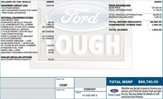 Used 2025 Ford F150 Platinum w/ Equipment Group 702A High AWD/4WD image 16