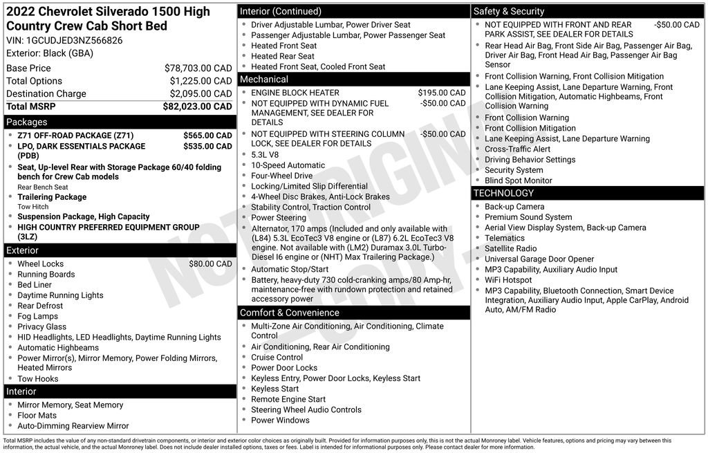 Used 2022 Chevrolet Silverado 1500 High Country w/ Z71 Off-Road Package AWD/4WD image 28