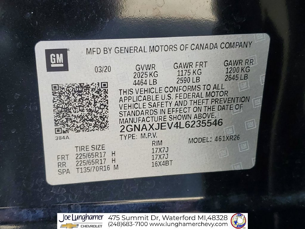 Used 2020 Chevrolet Equinox LT w/ Driver Convenience Package FWD image 33