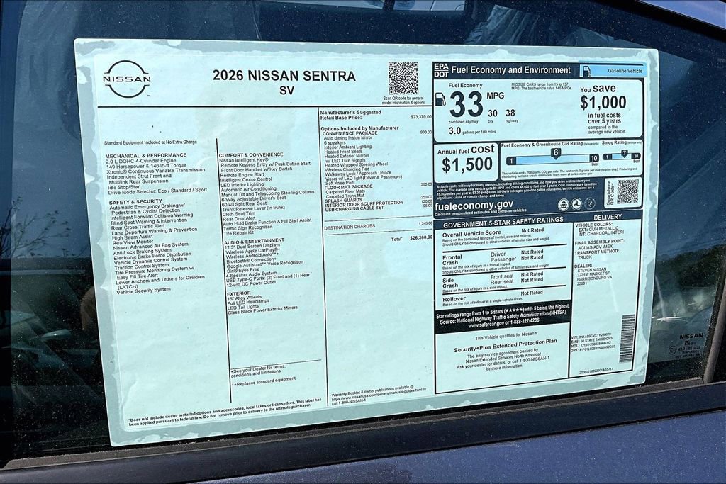 New 2026 Nissan Sentra SV w/ SV Convenience Package FWD image 32