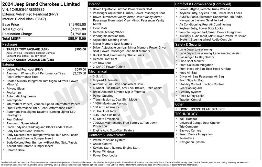 Used 2024 Jeep Grand Cherokee L Limited w/ Trailer Tow Package image 4