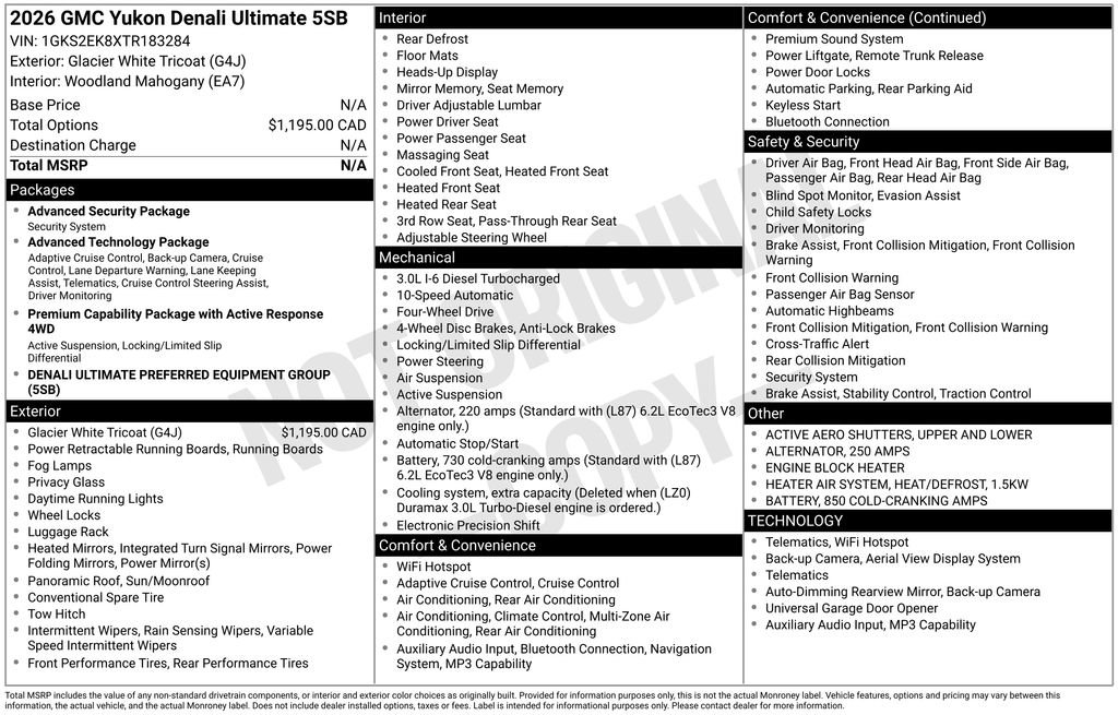 Used 2026 GMC Yukon Denali Ultimate AWD/4WD image 59