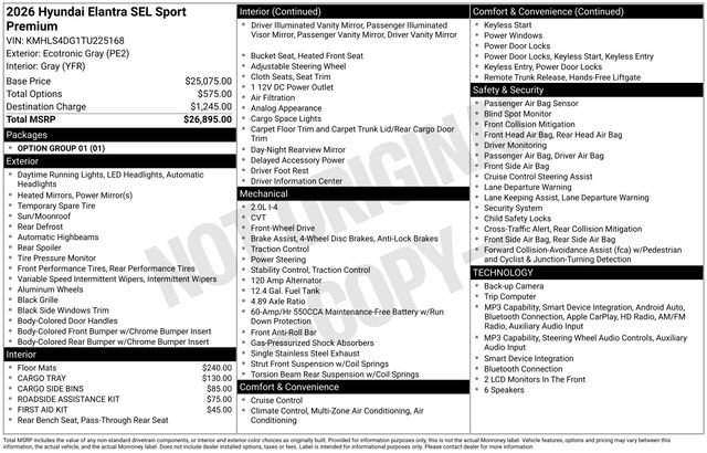 New 2026 Hyundai Elantra SEL Sport Premium FWD image 27