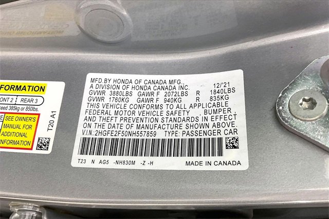 Certified 2022 Honda Civic Sport image 32