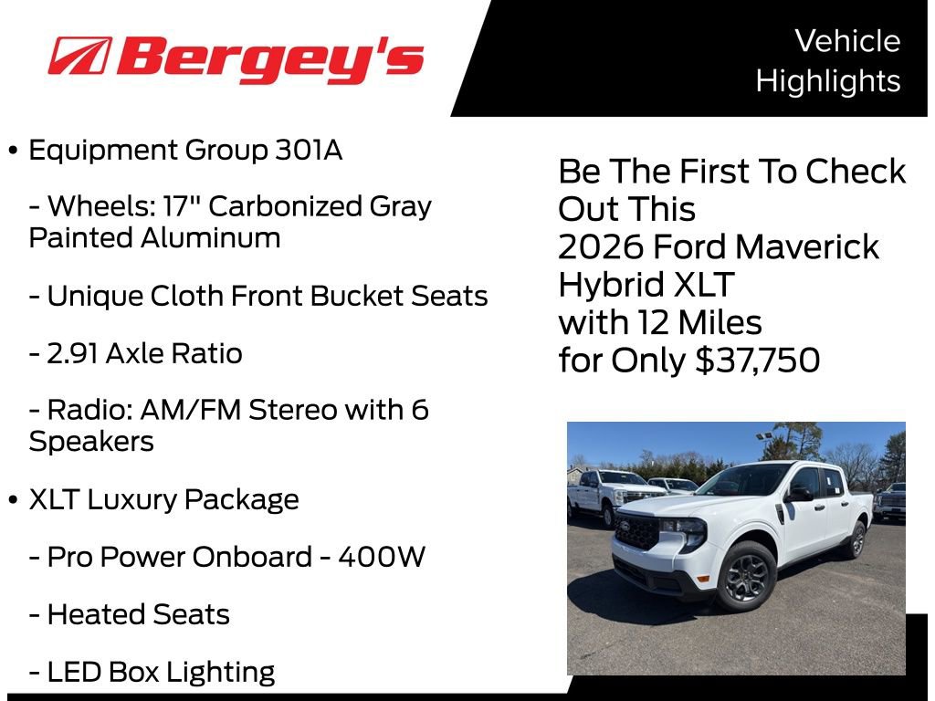 New 2026 Ford Maverick XLT w/ Equipment Group 301A image 5