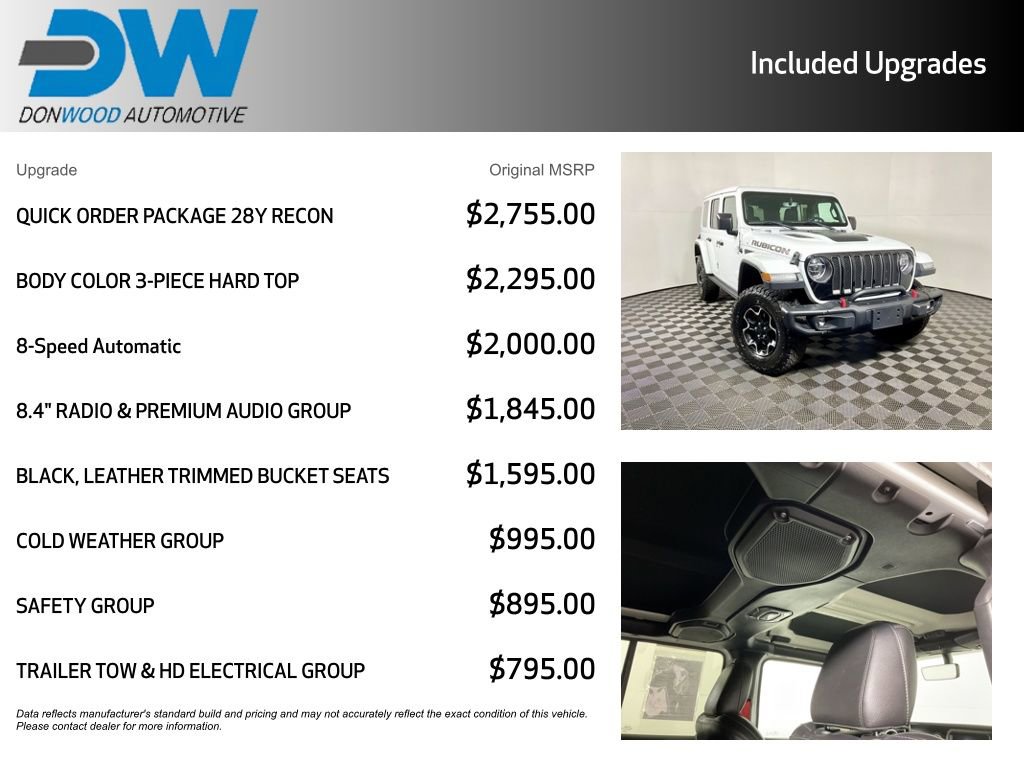 Used 2020 Jeep Wrangler Unlimited Rubicon w/ Quick Order Package 28Y Recon image 6