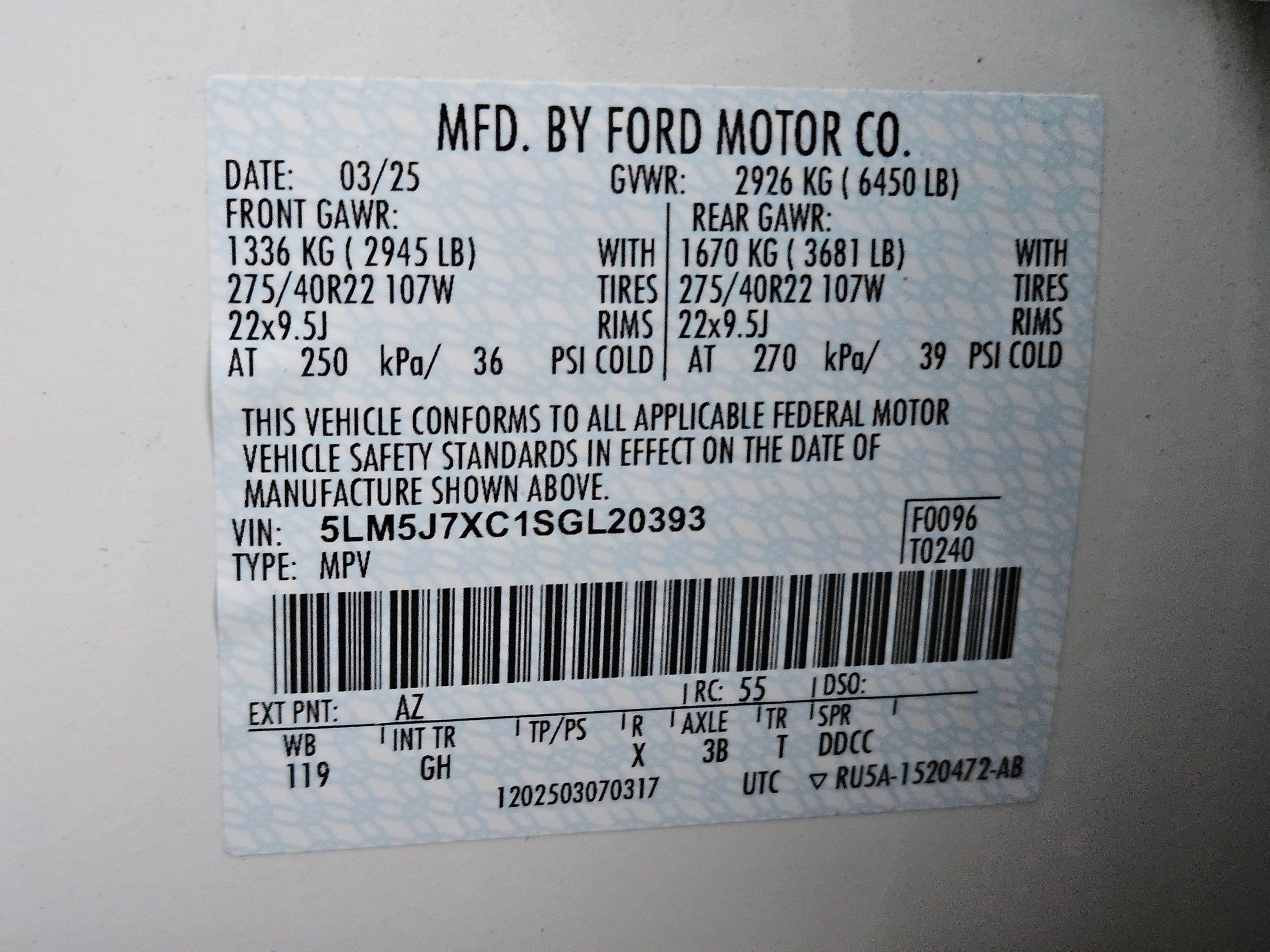 Used 2025 Lincoln Aviator Reserve w/ Equipment Group 201A image 38