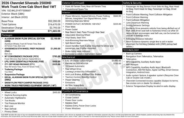 New 2026 Chevrolet Silverado 2500 W/T AWD/4WD image 4
