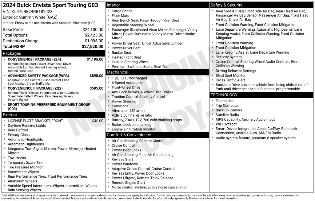 Used 2024 Buick Envista Sport Touring w/ Convenience I Package FWD image 6