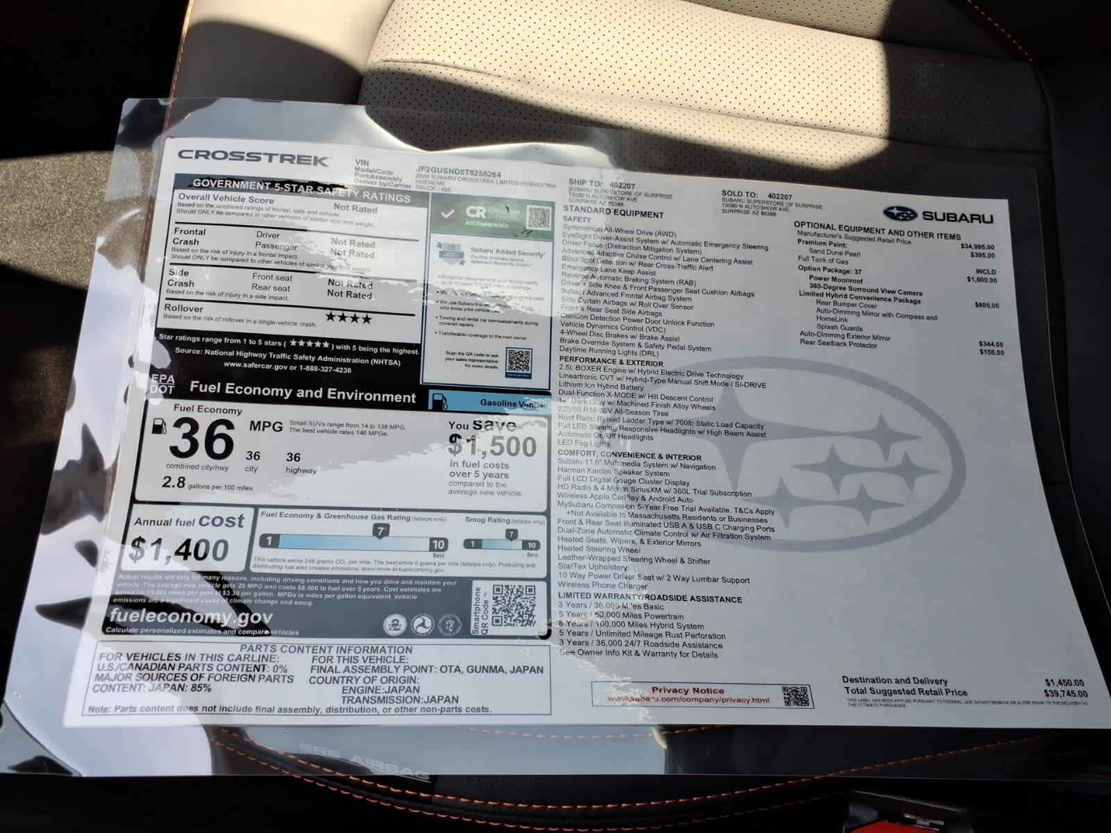 New 2026 Subaru Crosstrek 2.5i Limited AWD/4WD image 40