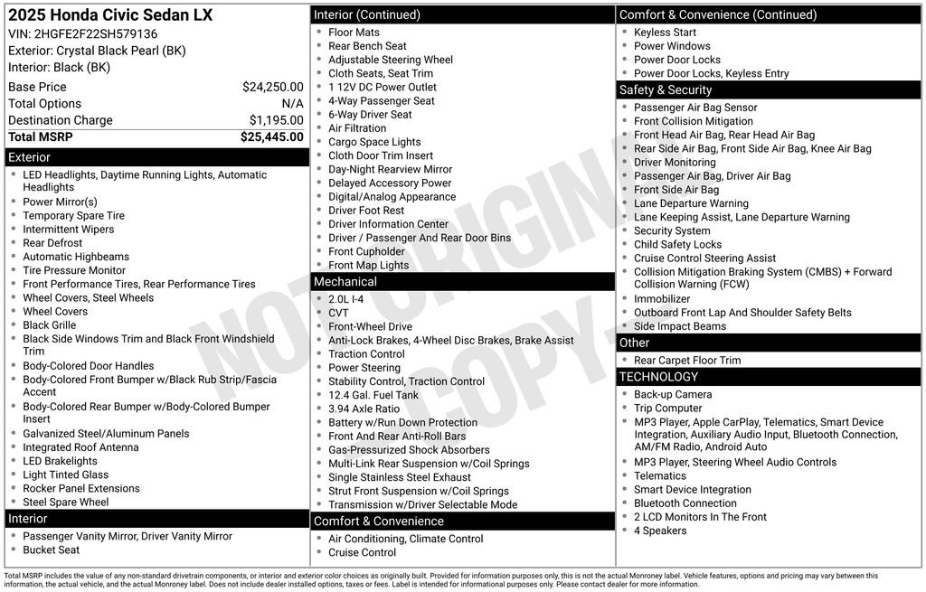 Used 2025 Honda Civic LX image 26