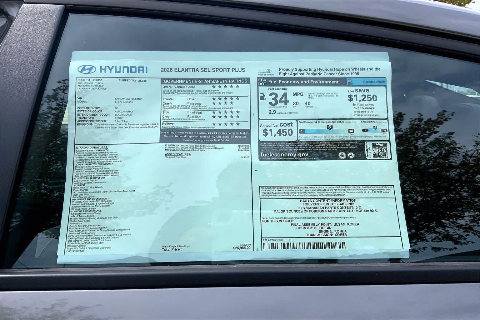 New 2026 Hyundai Elantra SEL Sport FWD image 17