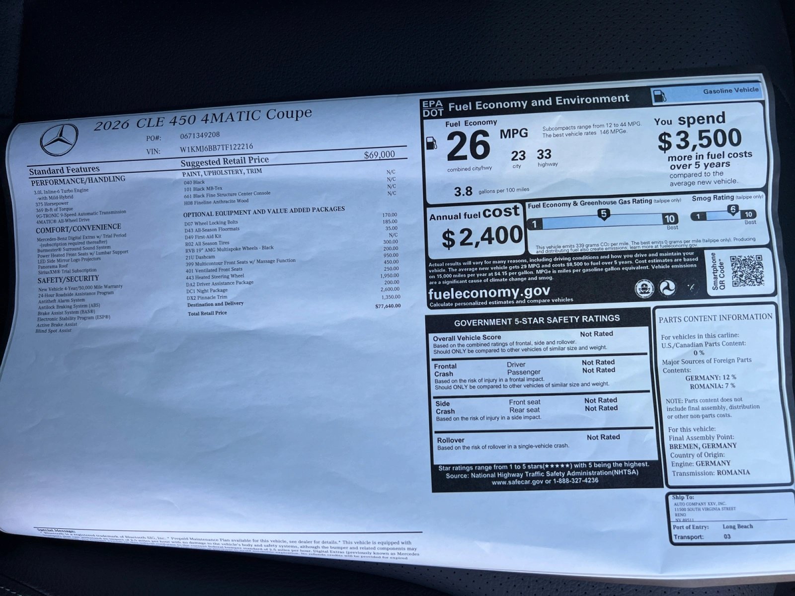 New 2026 Mercedes-Benz CLE 450 4MATIC Coupe image 19