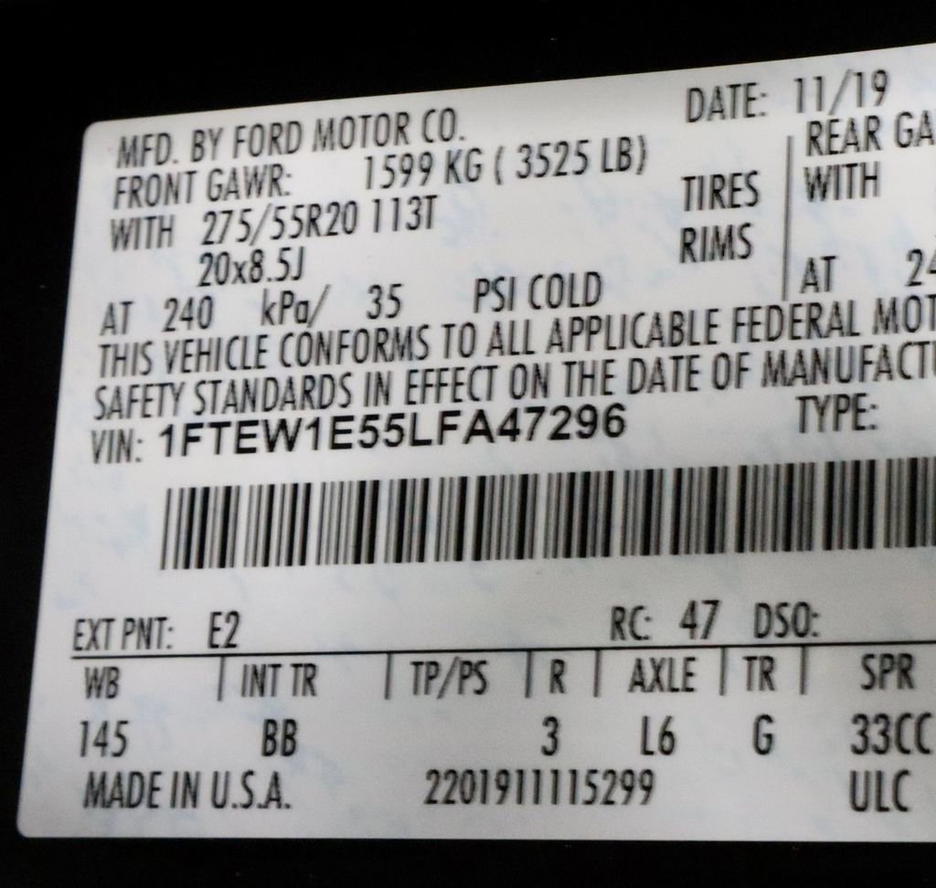 Used 2020 Ford F150 Platinum w/ Equipment Group 701A Luxury image 33