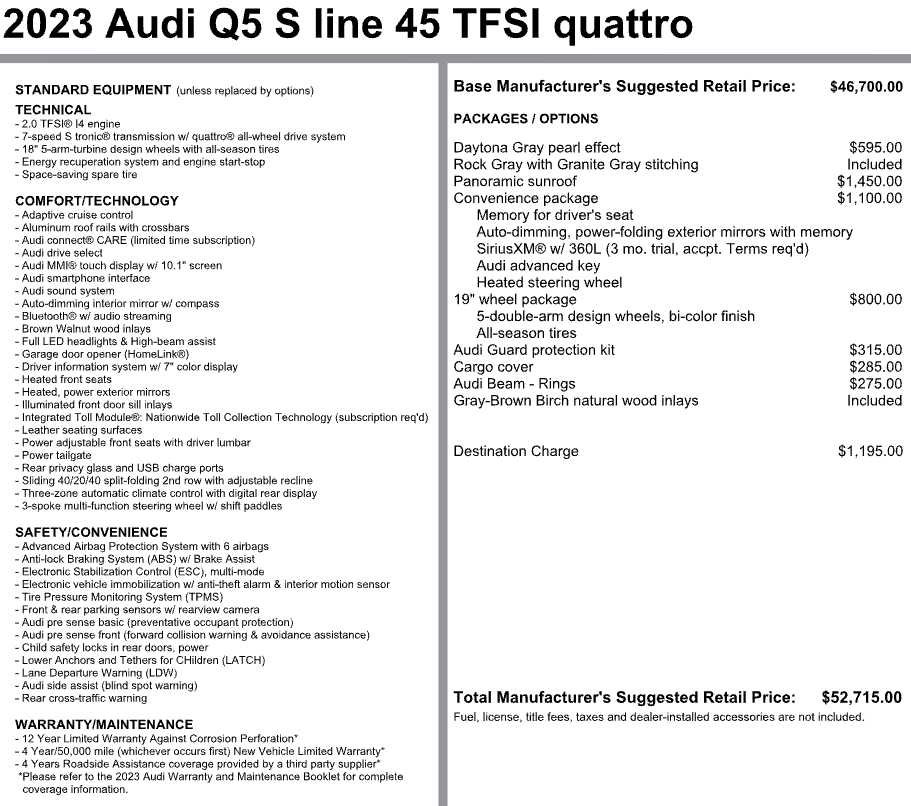 Used 2023 Audi Q5 2.0T Premium w/ Convenience Package AWD/4WD image 3