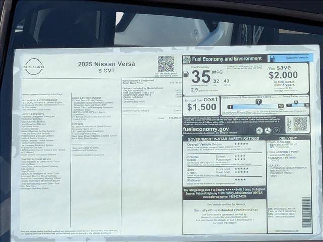 New 2025 Nissan Versa S w/ Trunk Package image 16