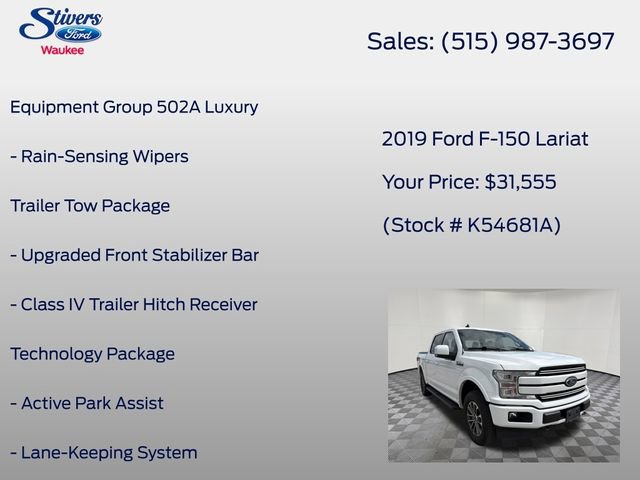 Used 2019 Ford F150 Lariat w/ Equipment Group 502A Luxury AWD/4WD image 22