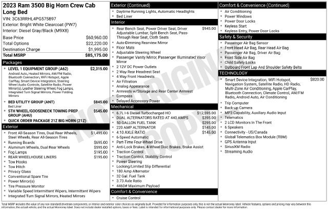 Used 2023 RAM 3500 Big Horn w/ Level 1 Equipment Group AWD/4WD image 6
