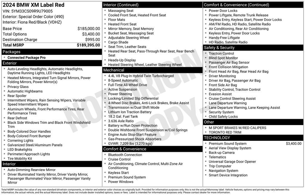 Used 2024 BMW XM Label Red image 2