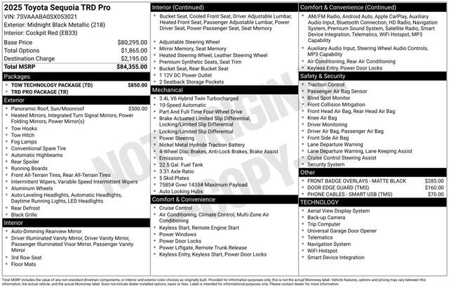Used 2025 Toyota Sequoia TRD Pro w/ Tow Technology Package AWD/4WD image 39